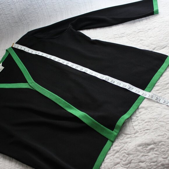 Misook Woman Open Black and Green Cardigan Size 2X - Picture 5 of 5